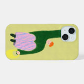 緑の少年 iPhone 15ケース (裏面横)