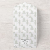 緑の屋外自然ツリー冬 オールインワン招待状 (外側)