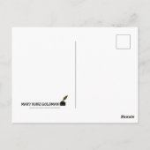 緑の屋根のエンのいる10月のレトロな花 ポストカード (裏面)