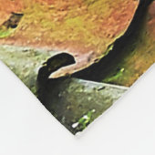 緑の屋根板のクローズアップ写真 フリースブランケット (角)