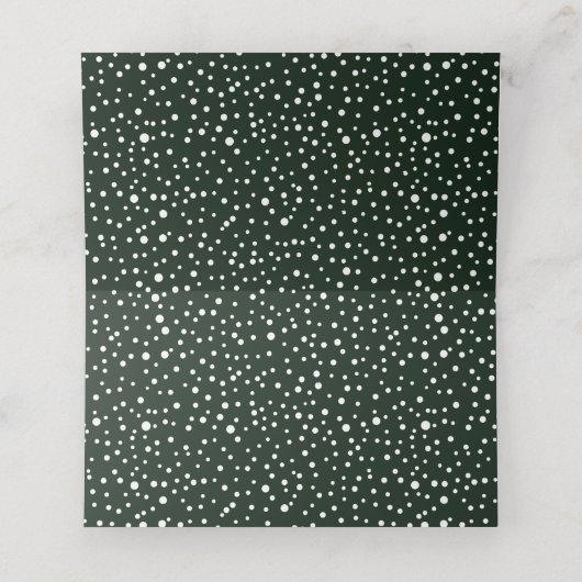 緑の山々の冬の結婚式の折り畳みエスコート プレイスカード (内部開封)