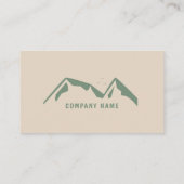 緑の山々を持つライトブラウンの名刺 名刺 (裏面)