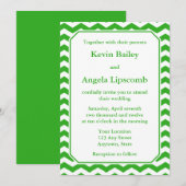 緑の山かっこの結婚式招待状またはお知らせ 招待状 (正面/裏面)