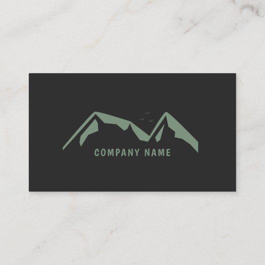 緑の山と黒の名刺 名刺 (裏面)