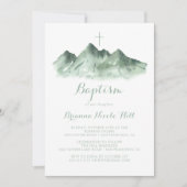 緑の山の国の書道の洗礼 招待状 (正面)