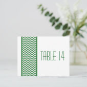 緑の山形のテ縁どーブル番号葉書 ポストカード (スタンド正面)
