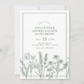 緑の山花昼食会ボランティアの感謝 招待状 (正面)