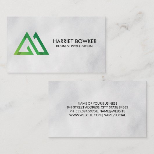 緑の山 | スタイル化された自然 名刺 (正面/裏面)