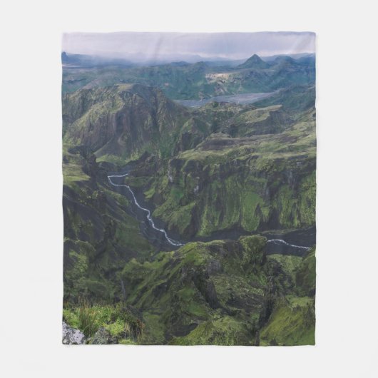 緑の山 フリースブランケット (正面)