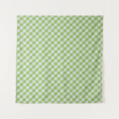 緑の市松模様に織物:クローズアップのテクスチャ。 タペストリー (正面(横))