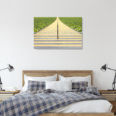 緑の席の列の間のスタジアム階段 キャンバスプリント (インサイチュ (寝室))