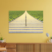 緑の席の列の間のスタジアム階段 キャンバスプリント (インサイチュ (リビング))