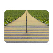 緑の席の列の間のスタジアム階段 マグネット (横)