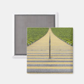 緑の席の列の間のスタジアム階段 マグネット (正面/裏面)