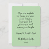 緑の帽子と手綱と花が付いた可愛いポニー シーズンカード (裏面)