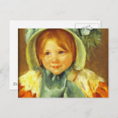 緑の帽子のサラ。1901年頃、メアリー・カサット ポストカード (正面/裏面)