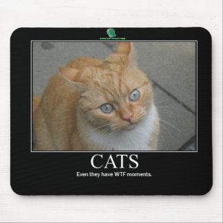 緑の帽子の生産WTF猫のmousepad マウスパッド