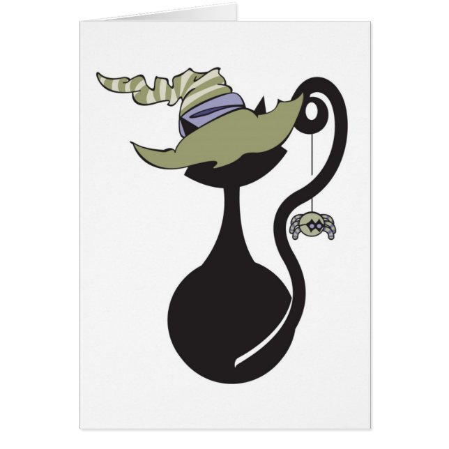 緑の帽子カードのWitchyの子猫 (正面)