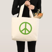 緑の平和記号 ラージトートバッグ (正面(商品))