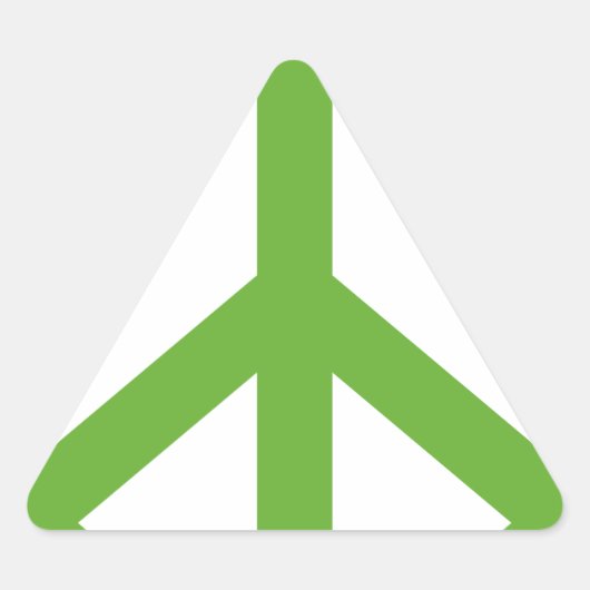 緑の平和記号 三角形シール (正面)
