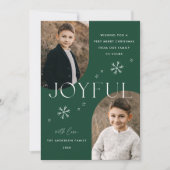 緑の幸せなスノーフレークのアーチのフレーム2写真 シーズンカード (正面)