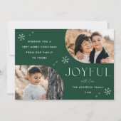 緑の幸せなスノーフレーク水平アーチ2写真 シーズンカード (正面)