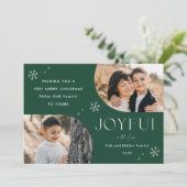 緑の幸せなスノーフレーク水平アーチ2写真 シーズンカード (スタンド正面)