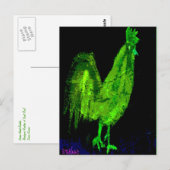 緑の幽霊ルースターはがき ポストカード (正面/裏面)