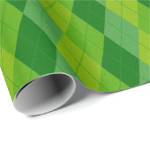 緑の幾何アーガイルパターン ラッピングペーパー (ロールコーナー)