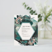 緑の幾何モダンデザイン詳細カード 招待状 (スタンド正面)