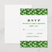 緑の幾何三角形の応答カード 出欠カード (正面/裏面)