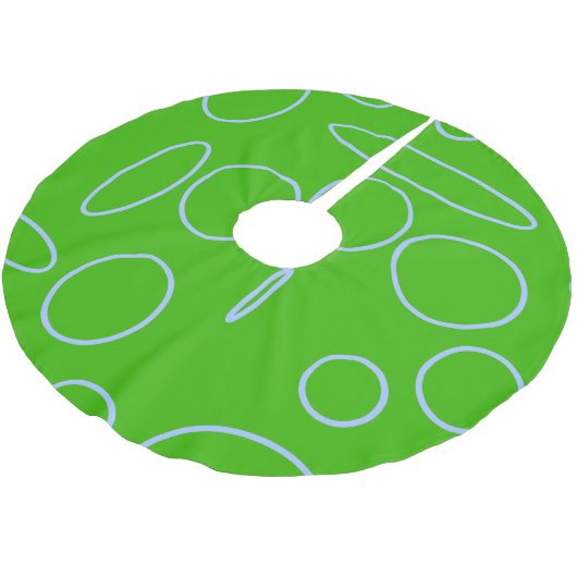 緑の幾何学円ループクリスマスツリースカート ブラッシュドポリエステルツリースカート (アングル)