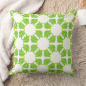 緑の幾何学模様の葉/花パターンのクッションカバー クッション (ブランケット)