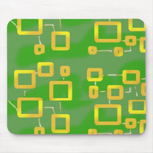 緑の幾何学模様 マウスパッド (正面)