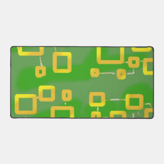 緑の幾何学正方形デスクマット デスクマット