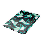 緑の幾何学的で抽象的なパターン バスマット (アングル)