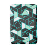 緑の幾何学的で抽象的なパターン バスマット (正面縦)