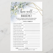 緑の幾何学的どのくらいよく花嫁を知っている チラシ (正面)