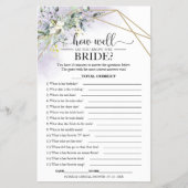 緑の幾何学的どのくらいよく花嫁を知っている チラシ (正面)