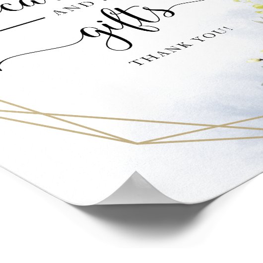 緑の幾何学的なカードとギフトのサイン ポスター (角)