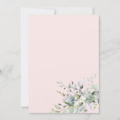 緑の幾何学的なピンクの赤面ブライダルシャワーメニュー 招待状 (裏面)