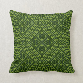 緑の幾何学的な北欧模様 クッション