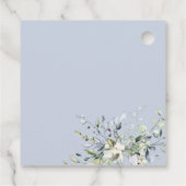 緑の幾何学的な埃っぽい青いブライダルシャワーの恩恵 フェイバータグ (裏面)