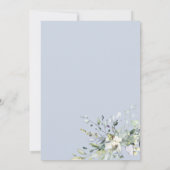 緑の幾何学的な埃っぽい青いブライダルシャワーメニュー 招待状 (裏面)