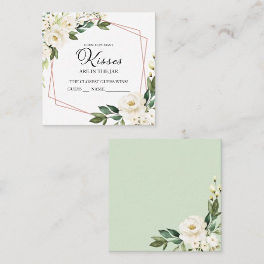 緑の幾何学的な推測キスカードの数 エンクロージャーカード (正面/裏面)