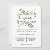 緑の幾何学的な熱帯リハーサルディナー 招待状 (正面)