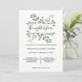 緑の幾何学的な熱帯リハーサルディナー 招待状 (スタンド正面)