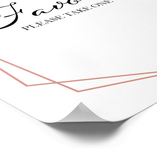 緑の幾何学的な白いフローラの好意サイン ポスター (角)