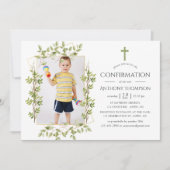 緑の幾何学的な確認 招待状 (正面)