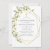 緑の幾何学的な確認 招待状 (正面)